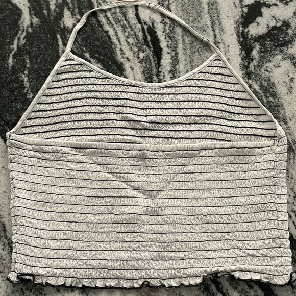 Guess Halter Striped Stretch Top Size Medium - Picture 2 of 10